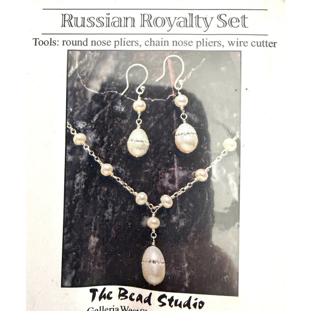 Jewelry Kit Bead Studio Royalty Necklace Earrings Rhinestone Simulated Pearl DIY